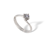 Anello solitario da donna in oro bianco 18 kt con diamante naturale da 0.43 ct G VS – 5.40 g – Idee Preziose dal 1987 - IP.AK18B/73D